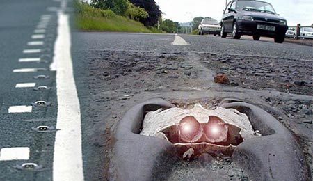 ojos de gato en la carretera