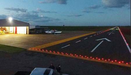 Solar LED Cats Eyes in airport