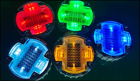 tacha solar led amarilla