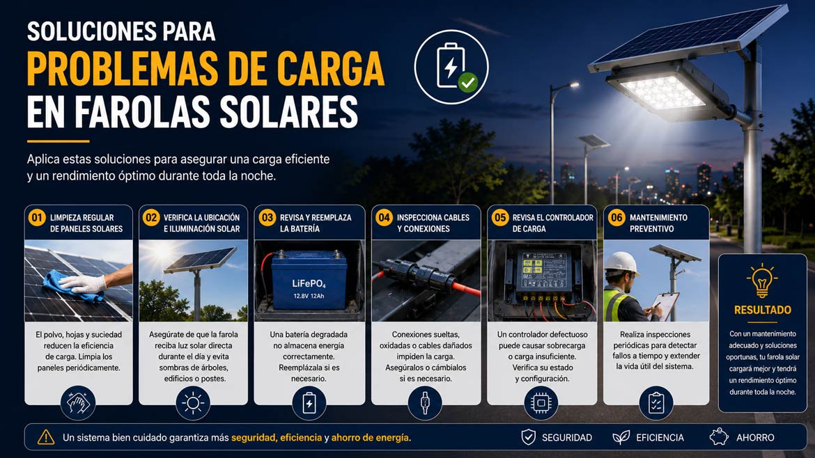 Soluciones para Problemas de Carga en Farolas Solares