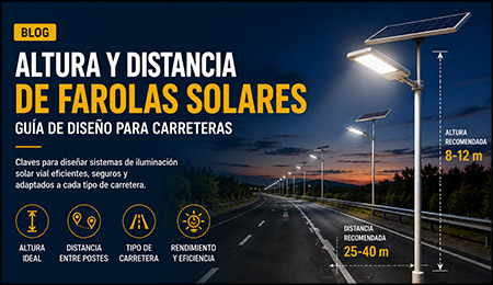 Altura y Distancia de Farolas Solares