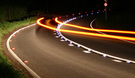 cat eyes on road