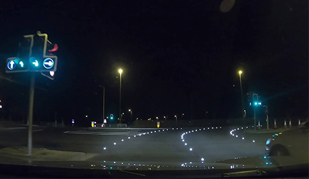 solar road studs on road