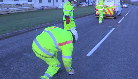 install reflective road stud