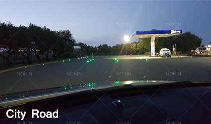 solar road stud in city road