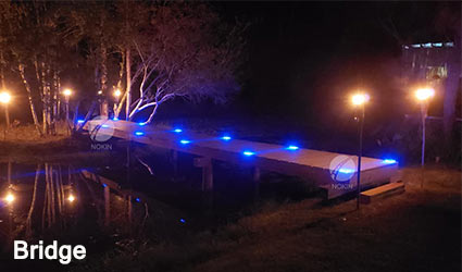 solar road stud on bridge