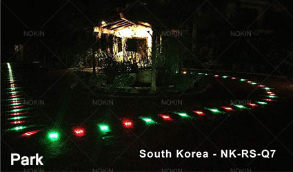 solar road stud in park